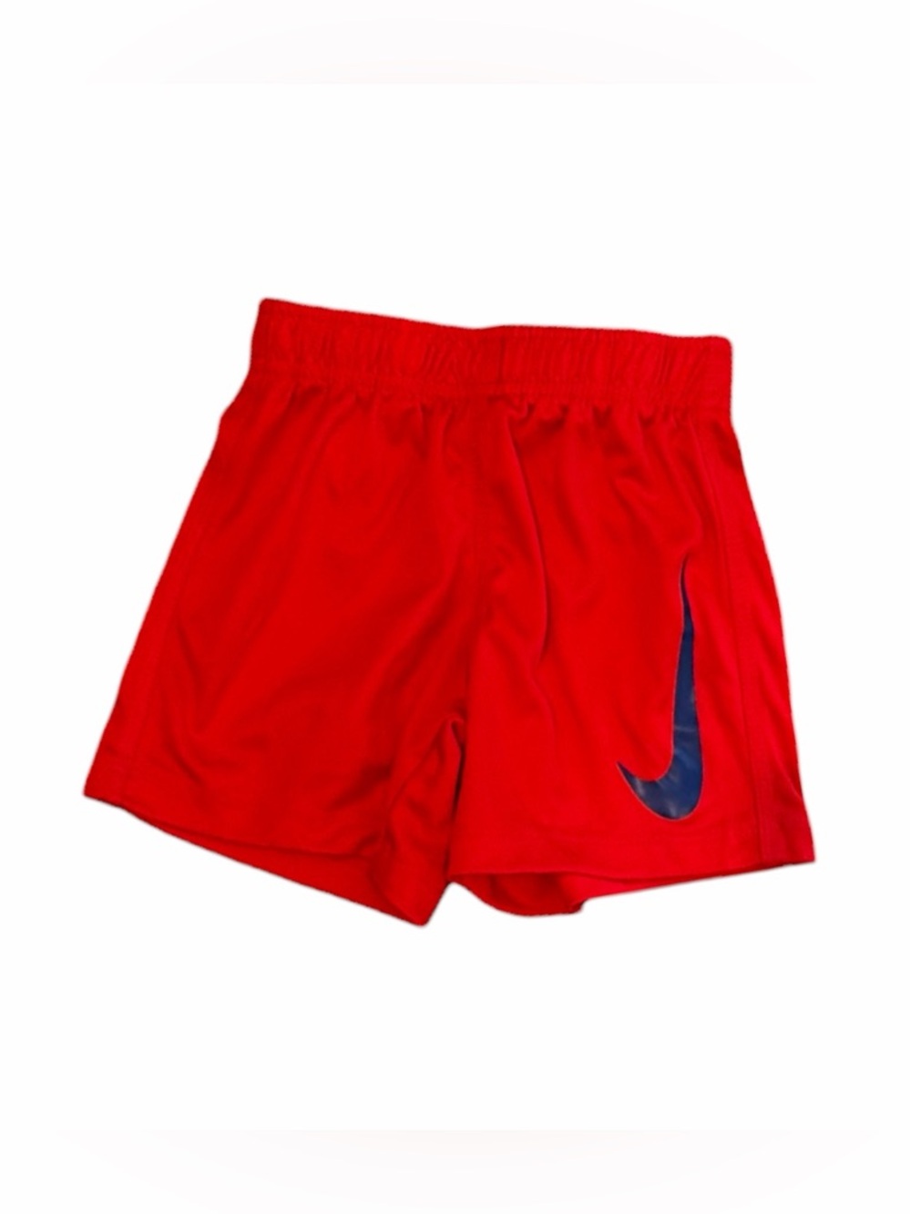 Nike Red Shorts with Navy Swoosh Accent